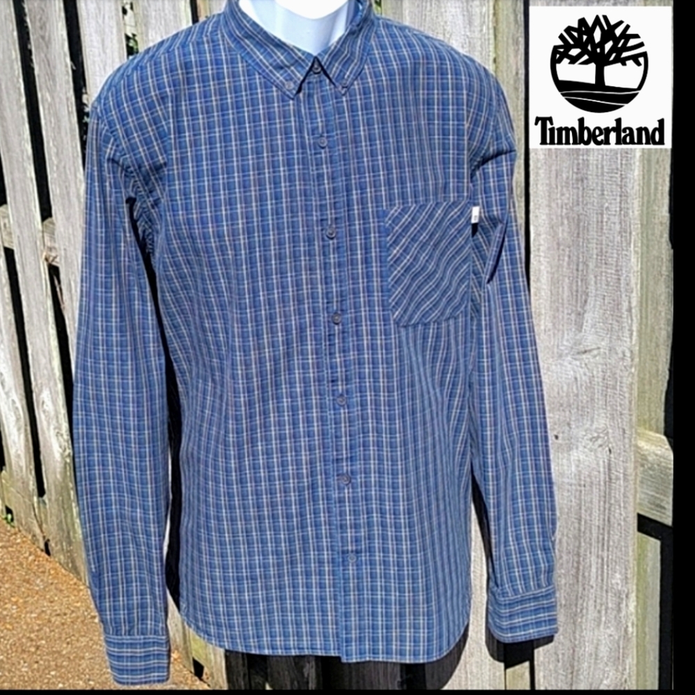 Timberland Organic Cotton Slim Fit Plaid Button Down Shirt
